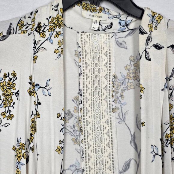 Maurices Floral Lace Back Cardigan XL - Picture 4 of 9